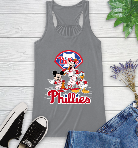 MLB Philadelphia Phillies Mickey Mouse Donald Duck Goofy Baseball T Shirt Racerback Tank 4