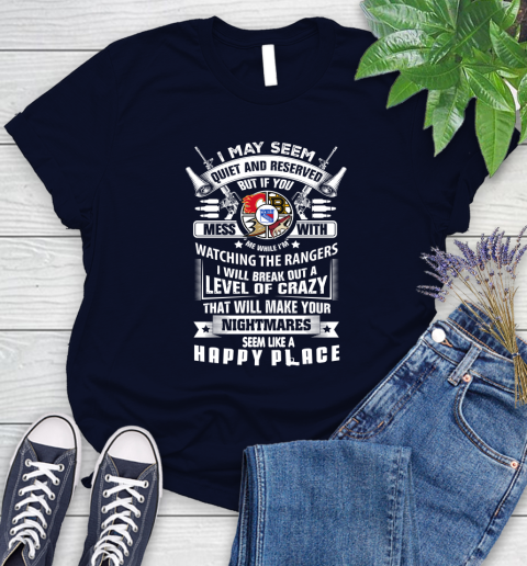 New York Rangers NHL Hockey Don't Mess With Me While I'm Watching My Team Sports Women's T-Shirt 2