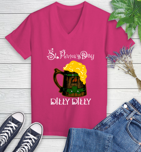 NBA Phoenix Suns St Patrick's Day Dilly Dilly Beer Basketball Sports Women's V-Neck T-Shirt 9