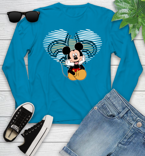 NFL New Orleans Saints The Heart Mickey Mouse Disney Football T Shirt_000 Youth Long Sleeve 8