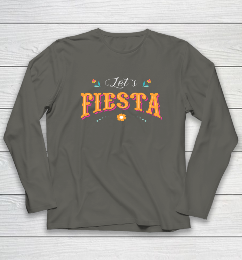 Cinco De Mayo Party Lets Fiesta Mexican Typography Long Sleeve T-Shirt 4