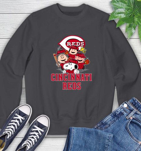 MLB Cincinnati Reds Snoopy Charlie Brown Woodstock The Peanuts Movie Baseball T Shirt_000 Sweatshirt 6