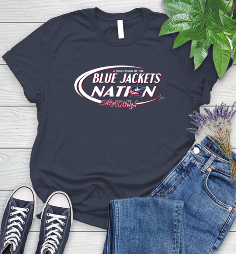 NHL A True Friend Of The Columbus Blue Jackets Dilly Dilly Hockey Sports Women's T-Shirt 14