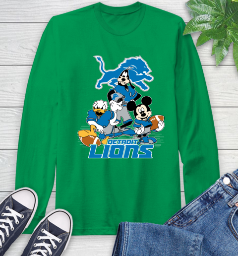 NFL Detroit Lions Mickey Mouse Donald Duck Goofy Football Shirt Long Sleeve T-Shirt 8