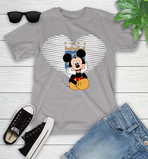 MLB Kansas City Royals The Heart Mickey Mouse Disney Baseball T Shirt_000 Youth T-Shirt 4