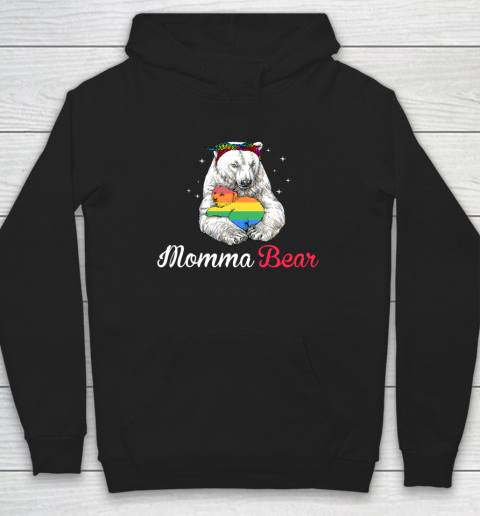 Womens LGBT Mama Momma Bear Gay Pride Proud Mom Mother's Day Hoodie