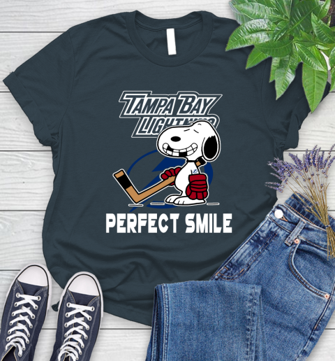 NHL Tampa Bay Lightning Snoopy Perfect Smile The Peanuts Movie Hockey T Shirt Women's T-Shirt 11