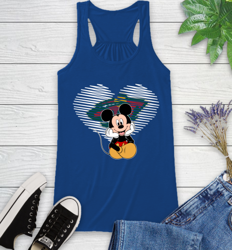 NHL Minnesota Wild The Heart Mickey Mouse Disney Hockey Racerback Tank 8