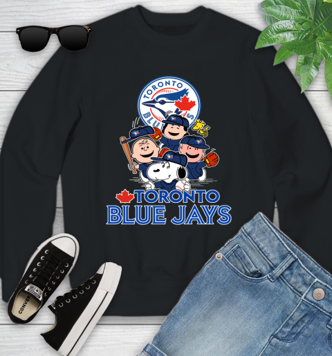 MLB Toronto Blue Jays Snoopy Charlie Brown Woodstock The Peanuts Movie Baseball T Shirt_000 Youth Sweatshirt