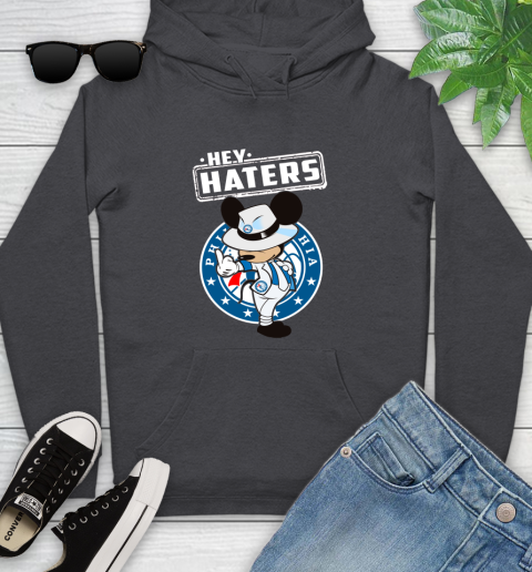 NBA Hey Haters Mickey Basketball Sports Philadelphia 76ers Youth Hoodie 8