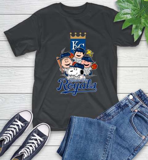 MLB Kansas City Royals Snoopy Charlie Brown Woodstock The Peanuts Movie Baseball T Shirt_000 T-Shirt