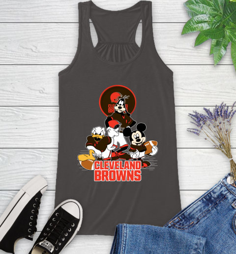 NFL Cleveland Browns Mickey Mouse Donald Duck Goofy Football Shirt Racerback Tank 11