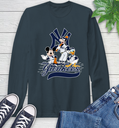 MLB New York Yankees Mickey Mouse Donald Duck Goofy Baseball T Shirt Long Sleeve T-Shirt 9