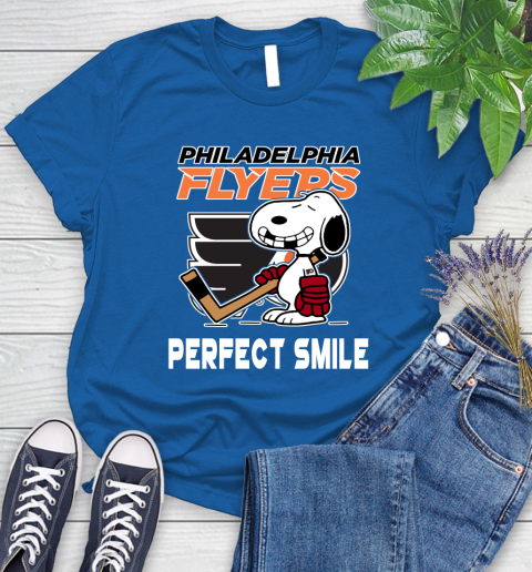 NHL Philadelphia Flyers Snoopy Perfect Smile The Peanuts Movie Hockey T Shirt Women's T-Shirt 12