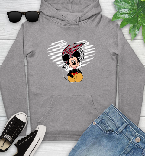NBA Portland Trail Blazers The Heart Mickey Mouse Disney Basketball Youth Hoodie 6