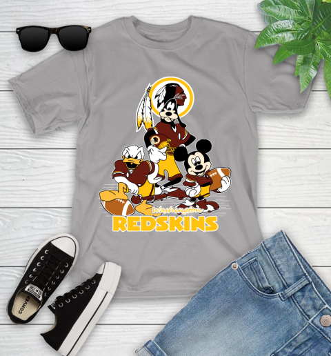 NFL Washington Redskins Mickey Mouse Donald Duck Goofy Football Shirt Youth T-Shirt 4