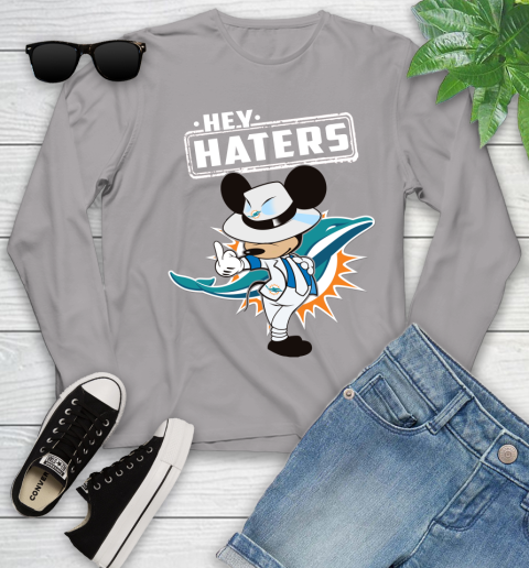 NFL Hey Haters Mickey Football Sports Miami Dolphins Youth Long Sleeve 5