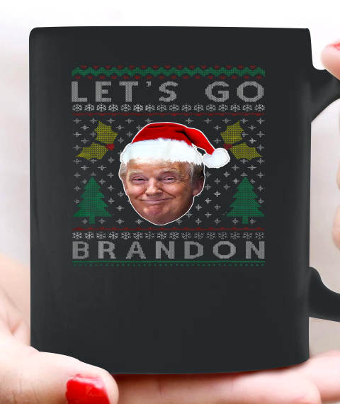 Santa Trump Let's Go Brandon Christmas Pajama Ugly Ceramic Mug 11oz