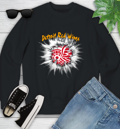 Detroit Red Wings NHL Hockey Adoring Fan Rip Sports Youth Sweatshirt