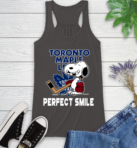 NHL Toronto Maple Leafs Snoopy Perfect Smile The Peanuts Movie Hockey T Shirt Racerback Tank 11