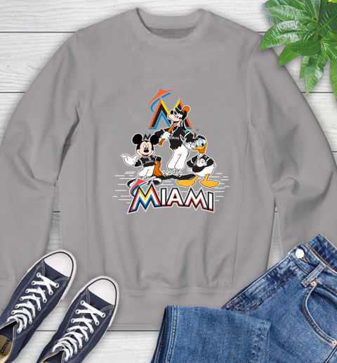 MLB Miami Marlins Mickey Mouse Donald Duck Goofy Baseball T Shirt Sweatshirt 5
