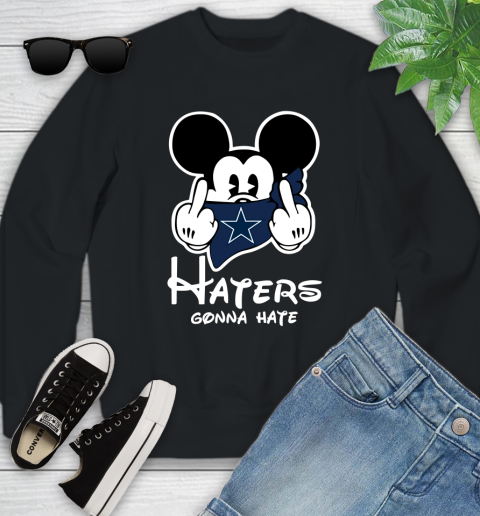 NFL Dallas Cowboys Haters Gonna Hate Mickey Mouse Disney Football T Shirt Youth Sweatshirt Tee For Sports