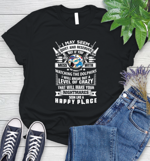 Miami Dolphins NFL Football Don't Mess With Me While I'm Watching My Team Sports Women's T-Shirt