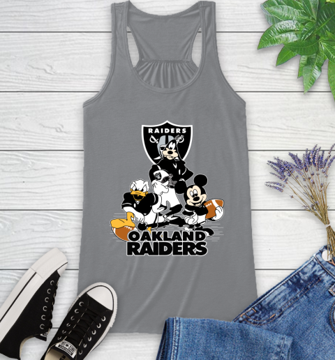 NFL Oakland Raiders Mickey Mouse Donald Duck Goofy Football Shirt Racerback Tank 4