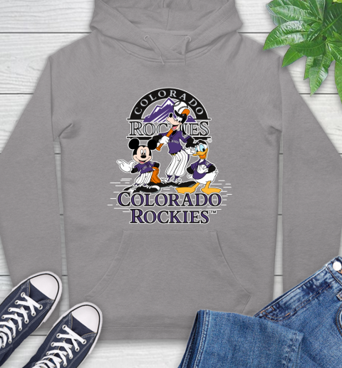 MLB Colorado Rockies Mickey Mouse Donald Duck Goofy Baseball T Shirt Hoodie 6
