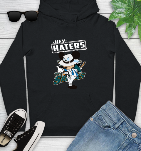 NHL Hey Haters Mickey Hockey Sports San Jose Sharks Youth Hoodie