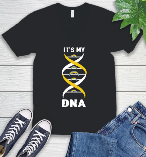 Los Angeles Chargers NFL Football It's My DNA Sports V-Neck T-Shirt