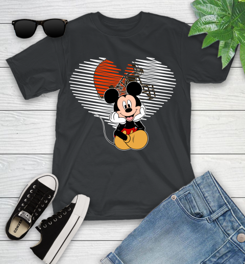 NFL Cleveland Browns The Heart Mickey Mouse Disney Football T Shirt_000 Youth T-Shirt