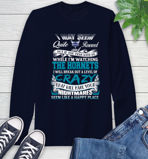 Charlotte Hornets NBA Basketball Don't Mess With Me While I'm Watching My Team Long Sleeve T-Shirt 3