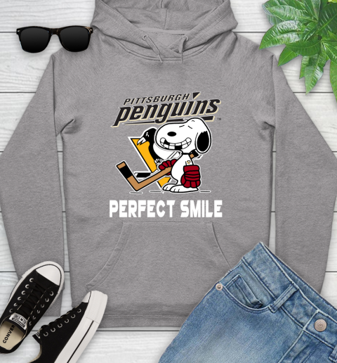 NHL Pittsburgh Penguins Snoopy Perfect Smile The Peanuts Movie Hockey T Shirt Youth Hoodie 6