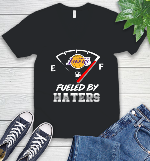 Los Angeles Lakers NBA Basketball Fueled By Haters Sports V-Neck T-Shirt