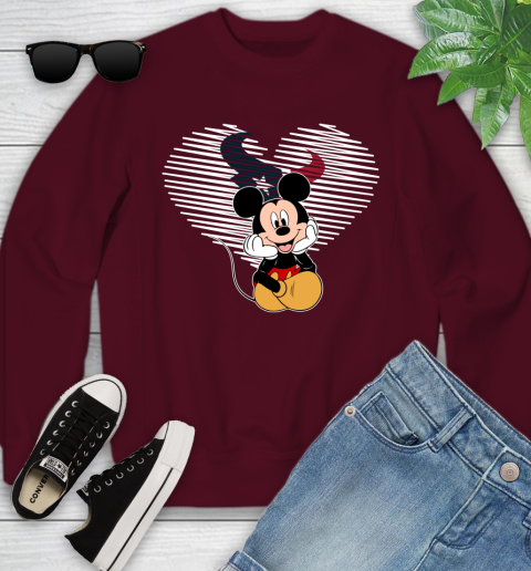 NFL Houston Texans The Heart Mickey Mouse Disney Football T Shirt_000 Youth Sweatshirt 4