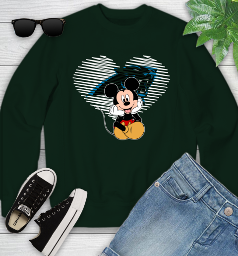 NFL Carolina Panthers The Heart Mickey Mouse Disney Football T Shirt_000 Youth Sweatshirt 9