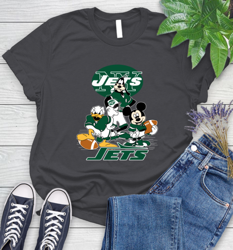 NFL New York Jets Mickey Mouse Donald Duck Goofy Football Shirt Women's T-Shirt 8