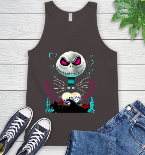 MLB Los Angeles Dodgers Jack Skellington Sally The Nightmare Before Christmas Baseball Tank Top 6