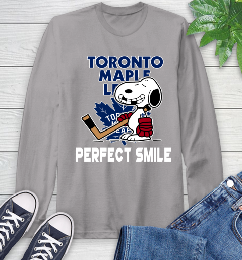 NHL Toronto Maple Leafs Snoopy Perfect Smile The Peanuts Movie Hockey T Shirt Long Sleeve T-Shirt 6