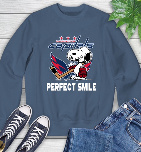 NHL Washington Capitals Snoopy Perfect Smile The Peanuts Movie Hockey T Shirt Sweatshirt 8