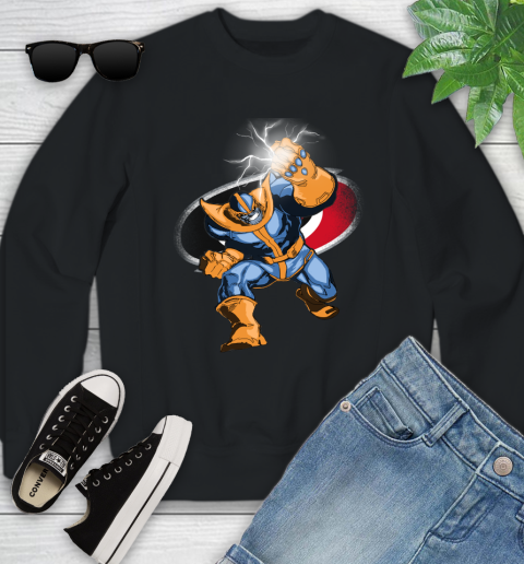 Carolina Hurricanes NHL Hockey Thanos Avengers Infinity War Marvel Youth Sweatshirt