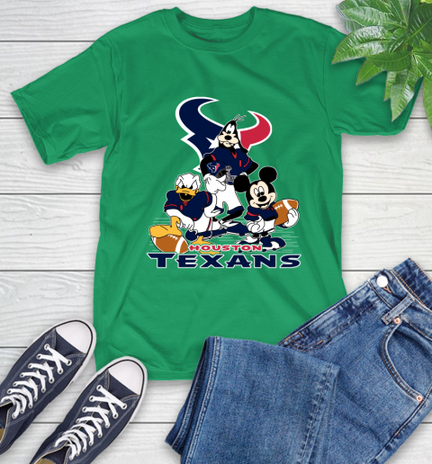 NFL Houston Texans Mickey Mouse Donald Duck Goofy Football Shirt T-Shirt 7