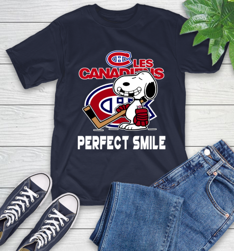 NHL Montreal Canadiens Snoopy Perfect Smile The Peanuts Movie Hockey T Shirt T-Shirt 3