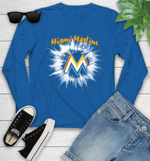Miami Marlins MLB Baseball Adoring Fan Rip Sports Youth Long Sleeve 10