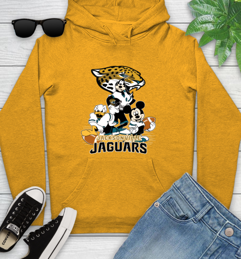 NFL Jacksonville Jaguars Mickey Mouse Donald Duck Goofy Football Shirt Youth Hoodie 2