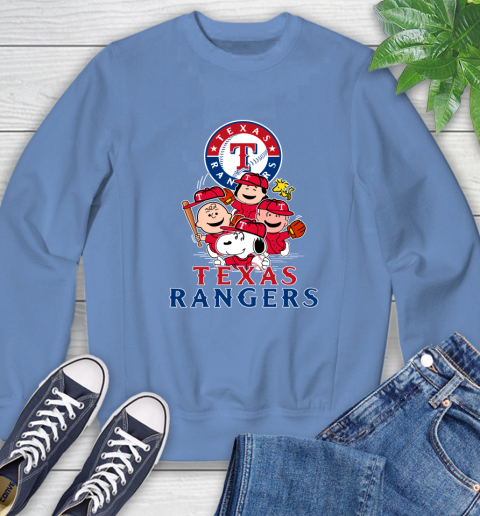 MLB Texas Rangers Snoopy Charlie Brown Woodstock The Peanuts Movie Baseball T Shirt Sweatshirt 11