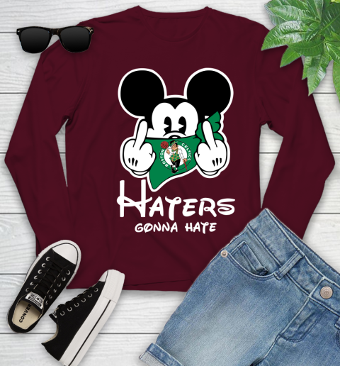 NBA Boston Celtics Haters Gonna Hate Mickey Mouse Disney Basketball T Shirt Youth Long Sleeve 6