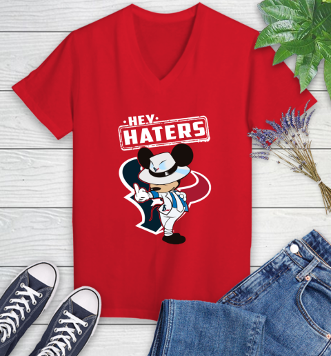 NFL Hey Haters Mickey Football Sports Houston Texans Women's V-Neck T-Shirt 11