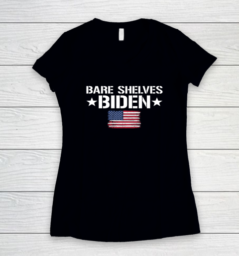 Bare Shelves Biden Shirt 2021 America Flag Women's V-Neck T-Shirt